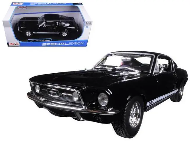 Alt view image 7 of 7 - Maisto 31166bk 1967 Ford Mustang GTA Fastback Black 1-18 Diecast Model Car