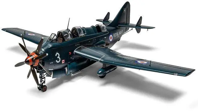 Alt view image 2 of 6 - Level 4 Model Kit Fairey Gannet COD.4 Aircraft with 3 Scheme Options 1/48 Plastic Model Kit by Airfix