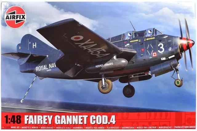 Main image of Level 4 Model Kit Fairey Gannet COD.4 Aircraft with 3 Scheme Options 1/48 Plastic Model Kit by Airfix