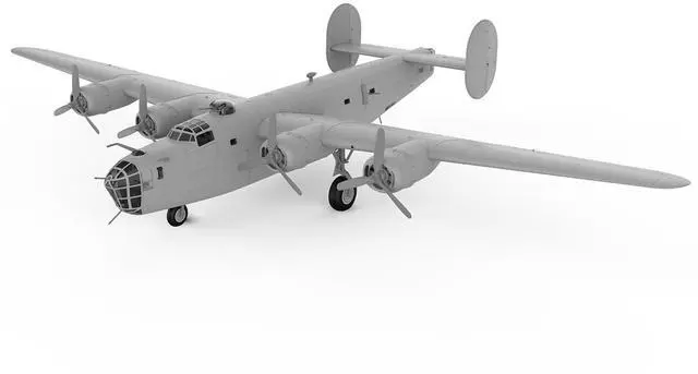 Alt view image 3 of 6 - Level 3 Model Kit Consolidated B-24D Liberator Bomber Aircraft with 2 Scheme Options 1/72 Plastic Model Kit by Airfix