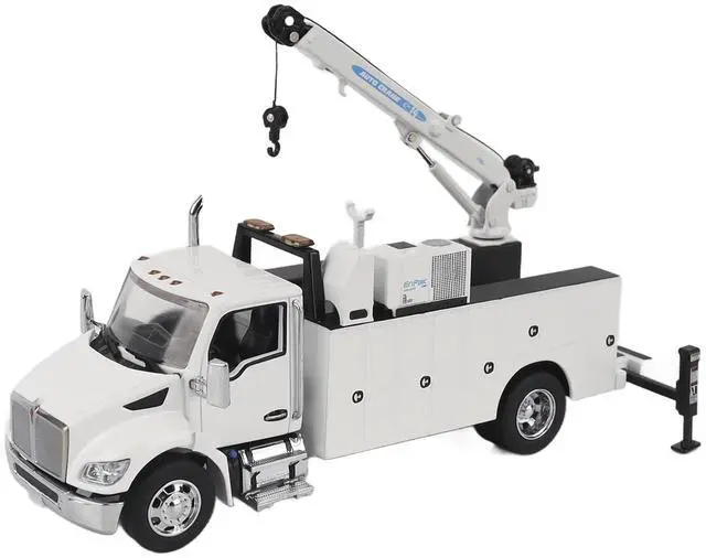 Alt view image 2 of 6 - Kenworth T380 Auto-Crane Titan 85-Body HC14-Crane Work Truck with Miller EnPak White 1/50 Diecast Model by Diecast Masters