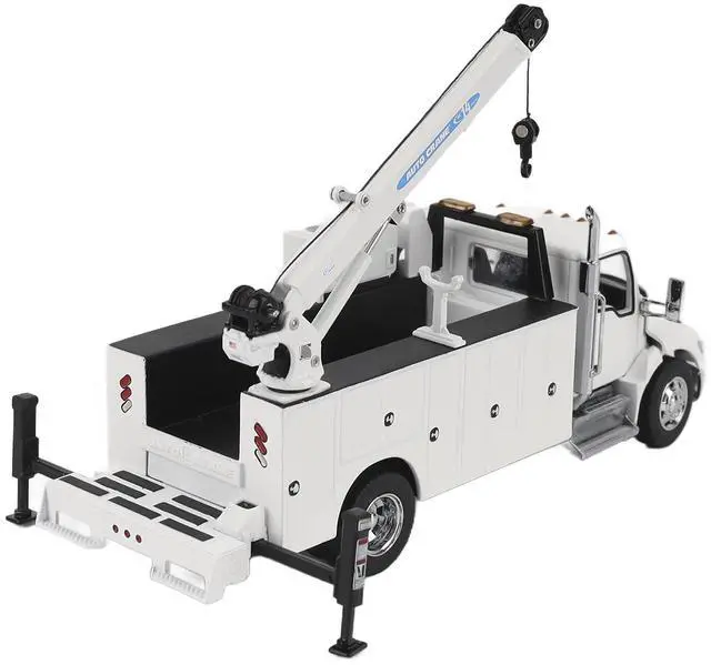 Alt view image 4 of 6 - Kenworth T380 Auto-Crane Titan 85-Body HC14-Crane Work Truck with Miller EnPak White 1/50 Diecast Model by Diecast Masters