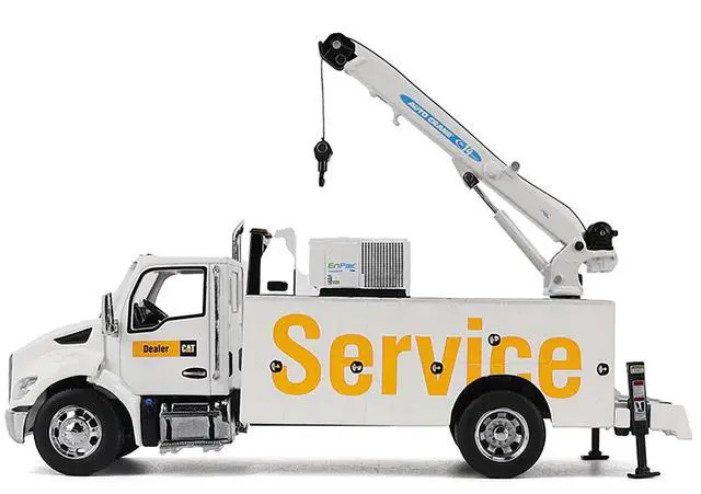 Alt view image 3 of 6 - Kenworth T380 Auto-Crane Titan 85 Truck with Miller EnPak White "Transport Series" 1/50 Scale Diecast Model by Diecast Masters