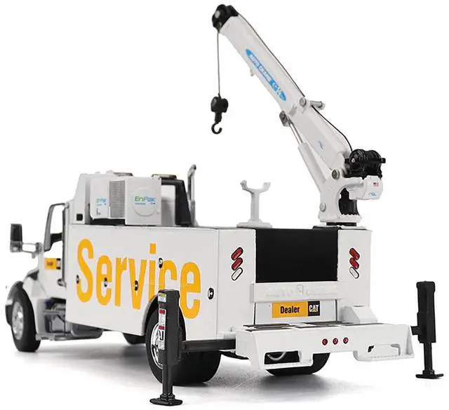 Alt view image 4 of 6 - Kenworth T380 Auto-Crane Titan 85 Truck with Miller EnPak White "Transport Series" 1/50 Scale Diecast Model by Diecast Masters