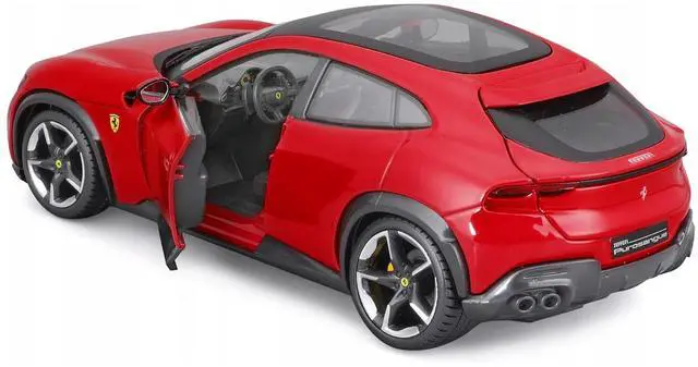 Alt view image 3 of 6 - Ferrari Purosangue Red with Sunroof "Race + Play" Series 1/24 Diecast Model Car by Bburago