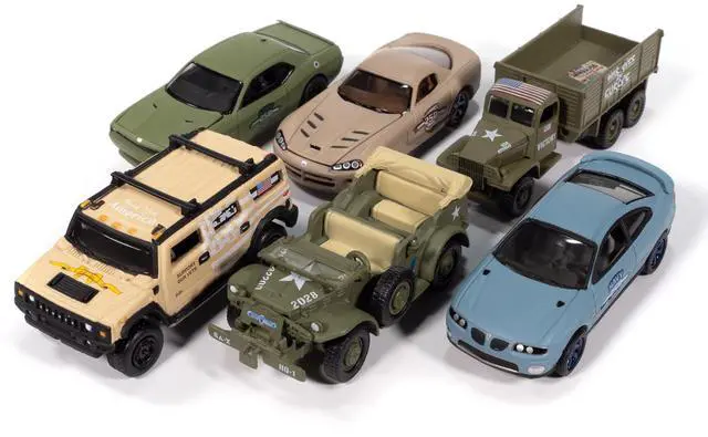 Alt view image 2 of 6 - "Military" Set B of 6 pieces 2025 Release 1 Limited Edition 1/64 Diecast Models by Johnny Lightning