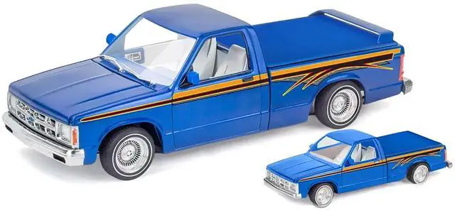 Alt view image 2 of 6 - Level 4 Model Kit 1991 Chevrolet S-10 Lowrider Pickup Truck with 1/64 Diecast Version Included 1/25 Scale Model by Revell