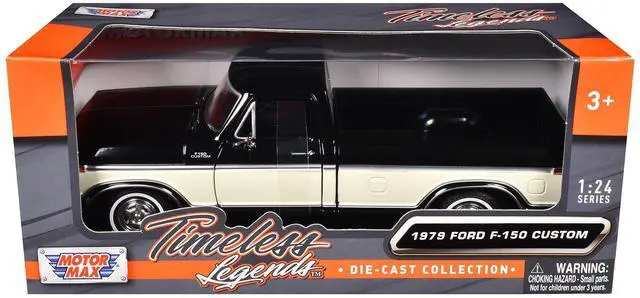 Alt view image 3 of 3 - 1979 Ford F-150 Pickup Truck 2 Tone Black/Cream 1/24 Diecast Model Car by Motormax