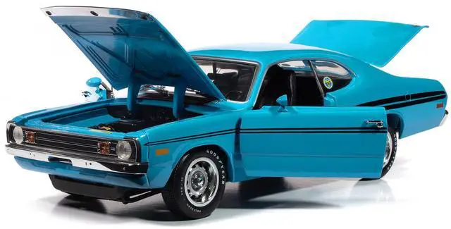 Alt view image 2 of 6 - 1972 Dodge Demon GSS "Mecum Auctions" Petty Blue with Black "American Muscle" Series 1/18 Diecast Model Car by Auto World