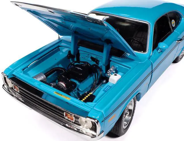 Alt view image 3 of 6 - 1972 Dodge Demon GSS "Mecum Auctions" Petty Blue with Black "American Muscle" Series 1/18 Diecast Model Car by Auto World