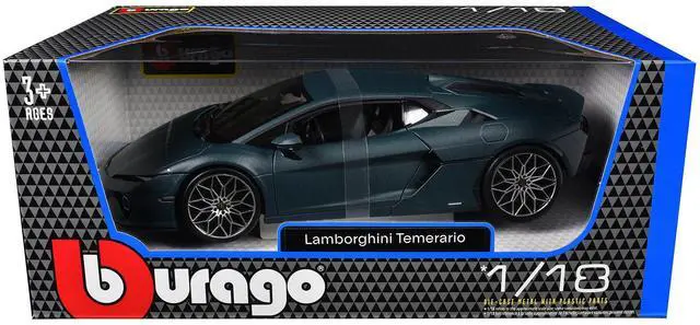 Alt view image 3 of 3 - Lamborghini Temerario Matt Blue Metallic 1/18 Diecast Model Car by Bburago