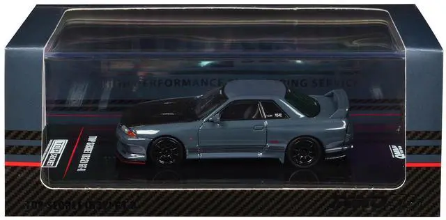 Main image of Nissan Skyline "Top Secret" GT-R (R32) RHD Stealth Gray with Carbon Hood 1/64 Diecast Model Car by Inno Models