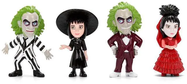 Alt view image 6 of 6 - Set of 4 Diecast Figures "Beetlejuice" (1988) Movie "Metalfigs" Series Diecast Models by Jada