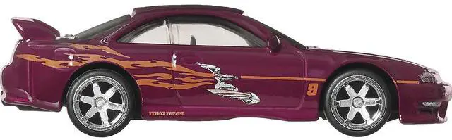 Alt view image 2 of 6 - Nissan 240SX (S14) RHD Maroon with Graphics "The Fast and the Furious" (2001) Movie Diecast Model Car by Hot Wheels