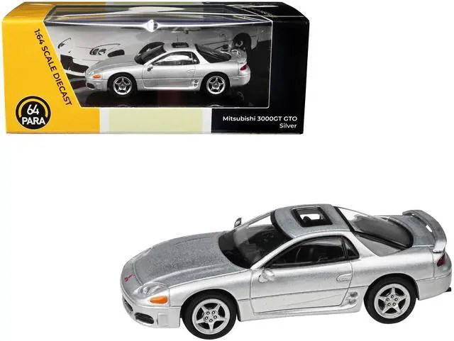 Alt view image 6 of 9 - Mitsubishi 3000GT GTO Silver Metallic with Sunroof 1/64 Diecast Model Car by Paragon Models