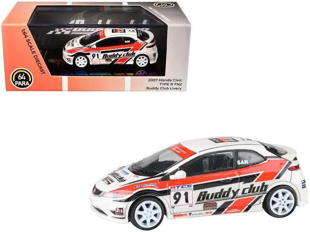 Main image of 2007 Honda Civic Type R FN2 RHD  #91 "Buddy Club - Asian Touring Car Series" (2012) 1/64 Diecast Model Car by Paragon Models