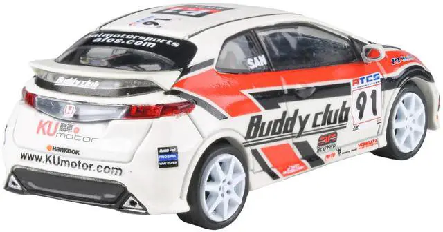 Alt view image 3 of 4 - 2007 Honda Civic Type R FN2 RHD  #91 "Buddy Club - Asian Touring Car Series" (2012) 1/64 Diecast Model Car by Paragon Models