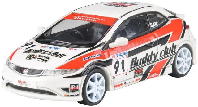 Alt view image 4 of 4 - 2007 Honda Civic Type R FN2 RHD  #91 "Buddy Club - Asian Touring Car Series" (2012) 1/64 Diecast Model Car by Paragon Models