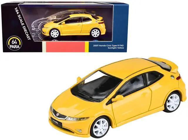 Alt view image 10 of 13 - 2007 Honda Civic Type R FN2 Sunlight Yellow 1/64 Diecast Model Car by Paragon Models