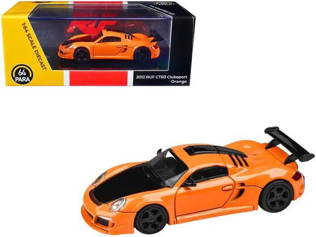 Alt view image 5 of 8 - 2012 RUF CTR3 Clubsport Orange with Black Hood 1/64 Diecast Model Car by Paragon Models