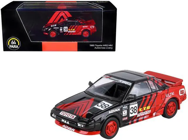 Main image of 1985 Toyota MR2 MK1 RHD (Right Hand Drive) #38 Red and Black "Autocross Livery" 1/64 Diecast Model Car by Paragon Models