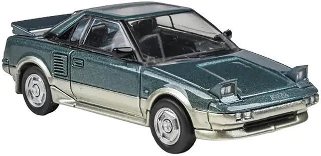 Alt view image 4 of 6 - 1985 Toyota MR2 MK1 Green Metallic and Gold with Sunroof 1/64 Die-Cast Model Car by Paragon
