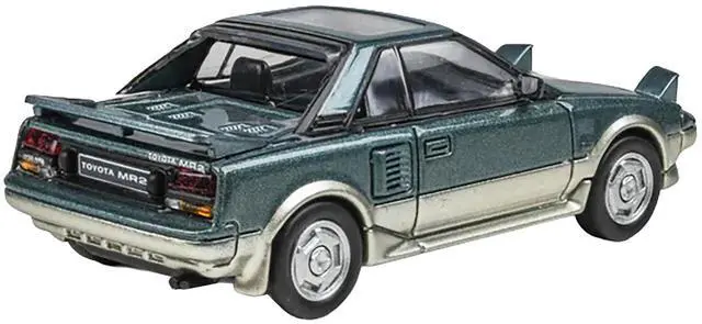 Alt view image 3 of 6 - 1985 Toyota MR2 MK1 Green Metallic and Gold with Sunroof 1/64 Die-Cast Model Car by Paragon