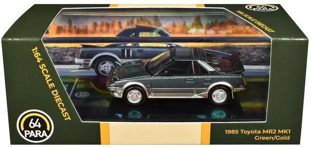 Alt view image 6 of 6 - 1985 Toyota MR2 MK1 Green Metallic and Gold with Sunroof 1/64 Die-Cast Model Car by Paragon