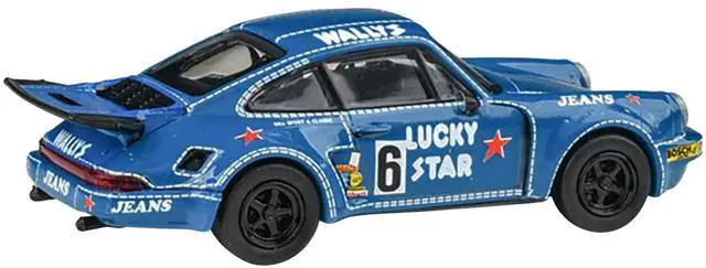 Alt view image 4 of 6 - 1975 Porsche 911 Carrera RSR 3.0 #6 "Kremer Racing - Wallys Jeans" Blue 1/64 Diecast Model Car by Paragon