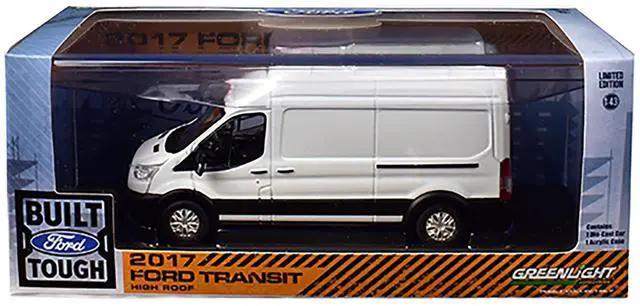 Alt view image 3 of 3 - 2017 Ford Transit LWB High Roof Van Oxford White 1/43 Diecast Model Car by Greenlight