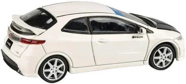 Alt view image 2 of 4 - 2007 Honda Civic Type R FN2 Championship White with Carbon Hood 1/64 Diecast Model Car by Paragon Models