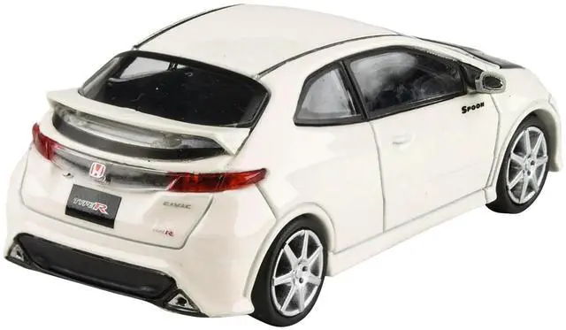 Alt view image 4 of 4 - 2007 Honda Civic Type R FN2 Championship White with Carbon Hood 1/64 Diecast Model Car by Paragon Models