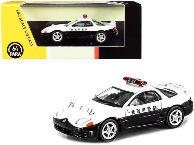 Alt view image 3 of 5 - Mitsubishi GTO RHD (Right Hand Drive) Japanese Police White and Black 1/64 Diecast Model Car by Paragon