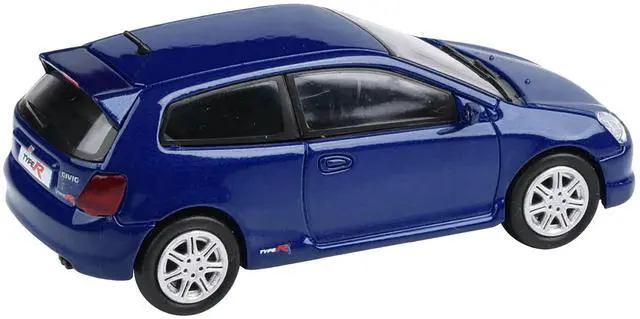 Alt view image 6 of 8 - 2001 Honda Civic Type R EP3 Vivid Blue Pearl Metallic 1/64 Diecast Model Car by Paragon Models