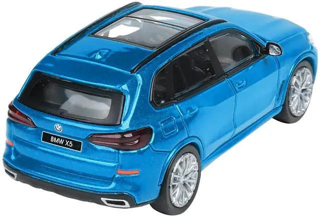 Alt view image 6 of 7 - 2018 BMW X5 G05 with Sunroof Atlantis Blue Metallic 1/64 Diecast Model Car by Paragon Models