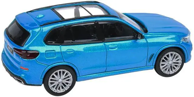 Alt view image 5 of 7 - 2018 BMW X5 G05 with Sunroof Atlantis Blue Metallic 1/64 Diecast Model Car by Paragon Models