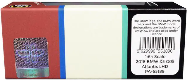 Alt view image 7 of 7 - 2018 BMW X5 G05 with Sunroof Atlantis Blue Metallic 1/64 Diecast Model Car by Paragon Models