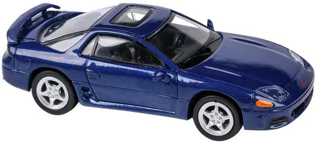 Alt view image 4 of 5 - Mitsubishi 3000GT GTO with Sunroof Mariana Blue Metallic 1/64 Diecast Model Car by Paragon