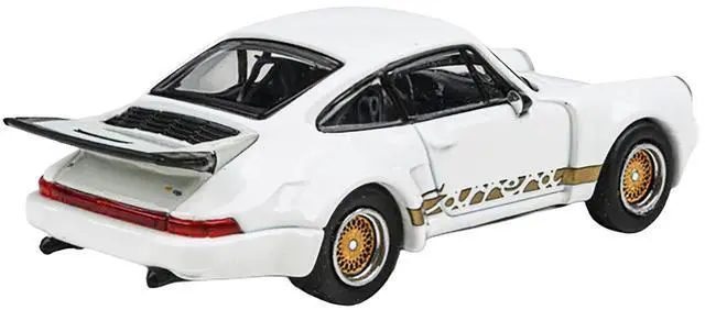 Alt view image 3 of 6 - Porsche 911 Carrera RSR 3.0 Grand Prix White with Gold Stripes and Wheels 1/64 Diecast Model Car by Paragon