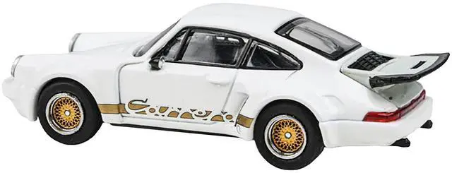 Alt view image 2 of 6 - Porsche 911 Carrera RSR 3.0 Grand Prix White with Gold Stripes and Wheels 1/64 Diecast Model Car by Paragon