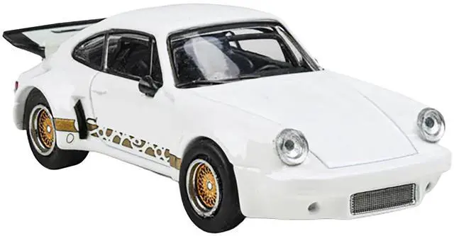 Alt view image 4 of 6 - Porsche 911 Carrera RSR 3.0 Grand Prix White with Gold Stripes and Wheels 1/64 Diecast Model Car by Paragon