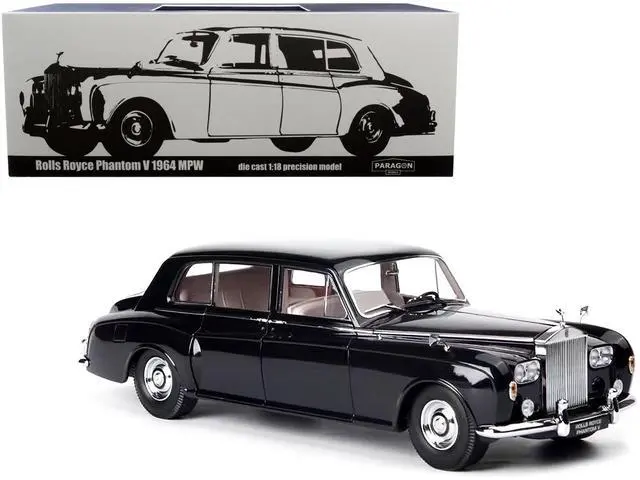 Alt view image 3 of 8 - 1964 Rolls Royce Phantom V Midnight Blue Metallic 1/18 Diecast Model Car by Paragon
