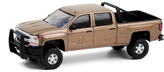 Alt view image 2 of 3 - 2017 Chevrolet Silverado 1500 Pickup Brown Met. "Washington State Dept of Fish & Wildlife Police" 1/64 Die cast Model Greenlight