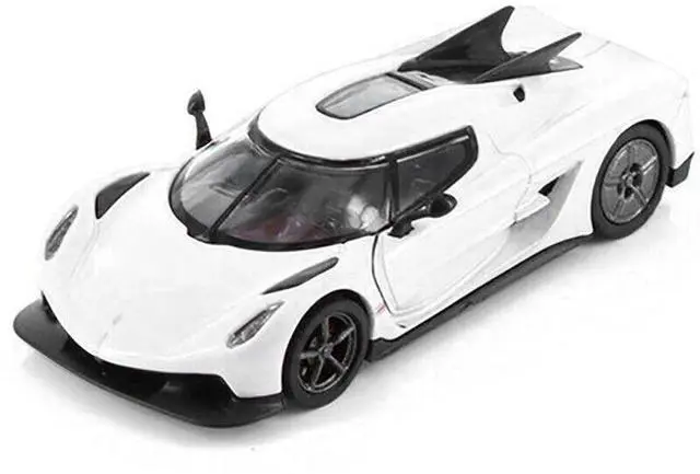 Alt view image 2 of 3 - Koenigsegg Jesko Absolut Crystal White Metallic "Hypercar League Collection" 1/64 Diecast Model Car by PosterCars