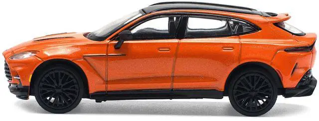 Alt view image 2 of 6 - Aston Martin DBX 707 Cosmos Orange Metallic with Black Top 1/64 Diecast Model Car by Pop Race