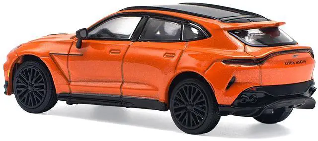 Alt view image 3 of 6 - Aston Martin DBX 707 Cosmos Orange Metallic with Black Top 1/64 Diecast Model Car by Pop Race