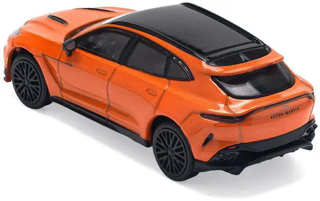 Alt view image 5 of 6 - Aston Martin DBX 707 Cosmos Orange Metallic with Black Top 1/64 Diecast Model Car by Pop Race