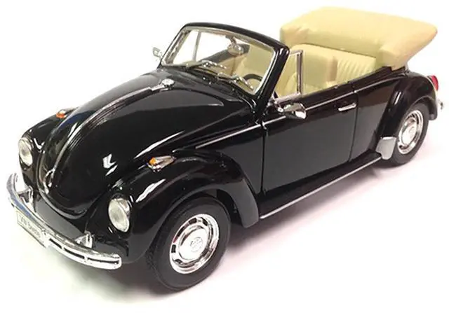 Alt view image 2 of 4 - Volkswagen Beetle Convertible Black 1/24 Diecast Model Car by Welly