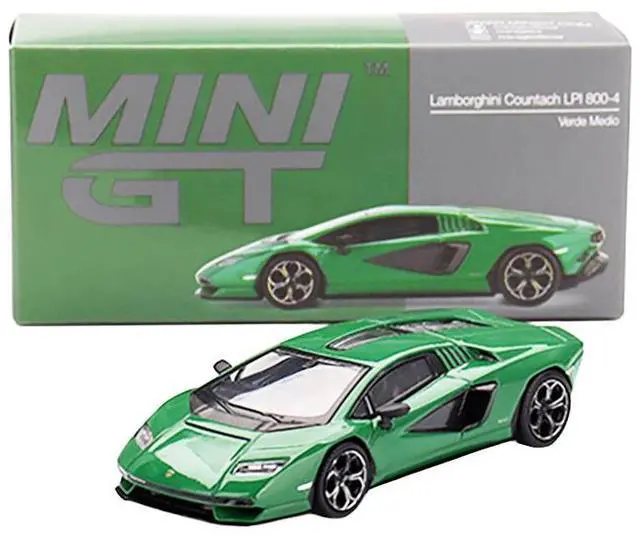 Alt view image 5 of 6 - Lamborghini Countach LPI 800-4 Verde Medio Green Limited Edition 1/64 Diecast Model Car by Mini GT