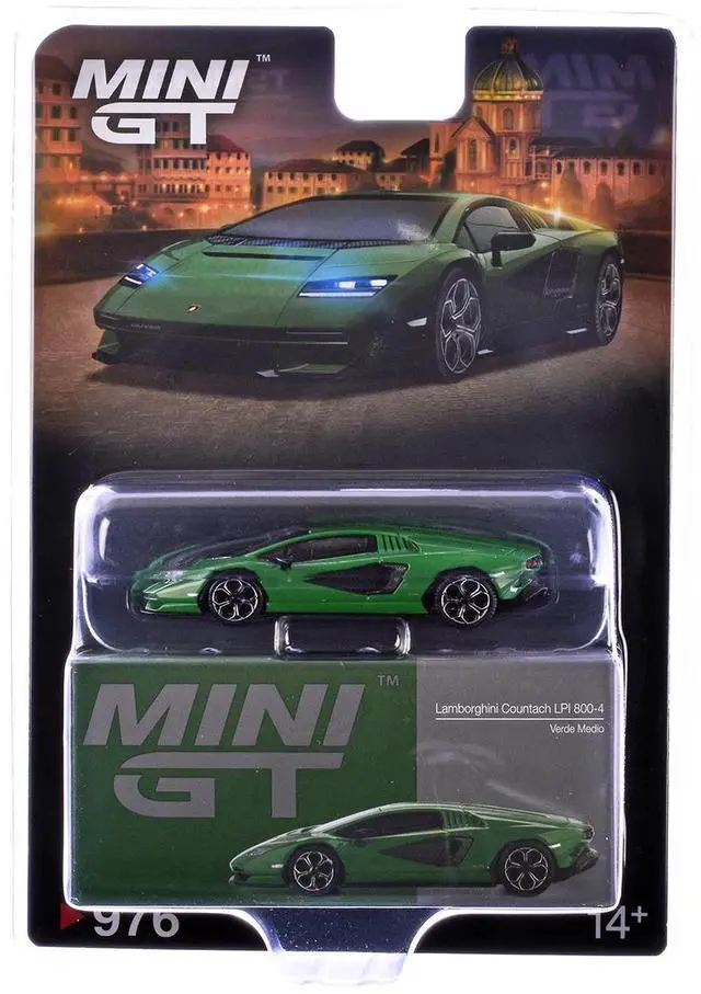Alt view image 6 of 6 - Lamborghini Countach LPI 800-4 Verde Medio Green Limited Edition 1/64 Diecast Model Car by Mini GT